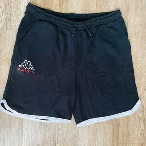 Kappa Ele Men's Black Athletic Shorts with White Trim Shorts